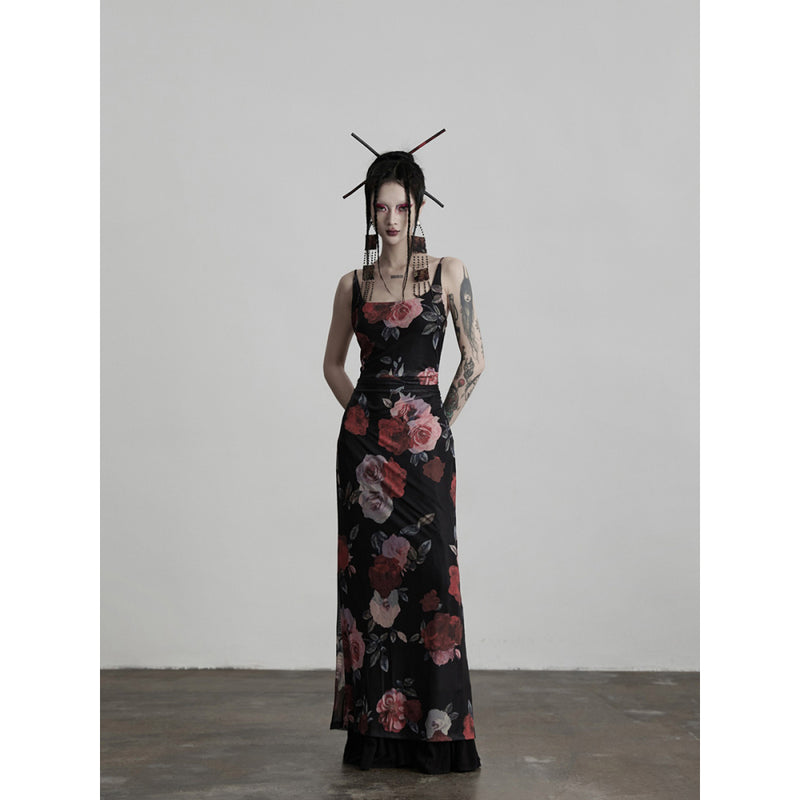 Dark Night Rose Long Dress