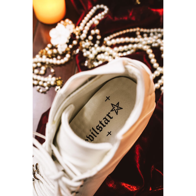 Vampire Lace-up Heeled Shoes - White[2025年11月上旬-11月下旬発送予定]