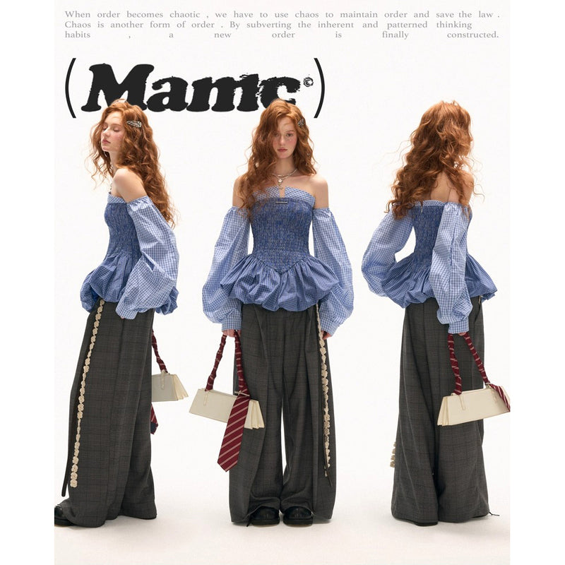 Glen Plaid Wide Pants