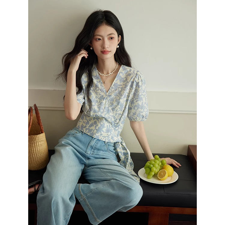 Indigo Purple Floral Blouse