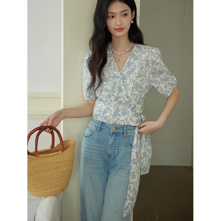 Indigo Purple Floral Blouse