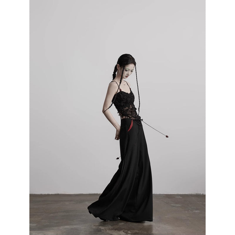 Black Feather Lace Camisole