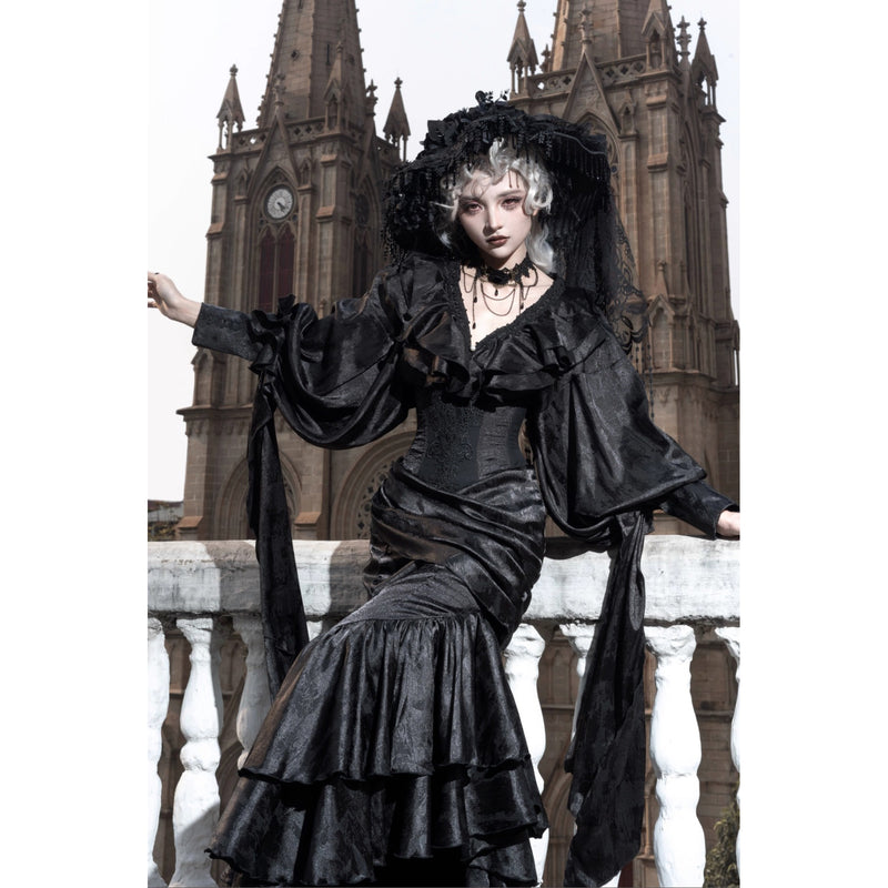 伯爵令嬢のコルセットマーメイドスカート - Black[2026年4月中旬-5月中旬発送予定]