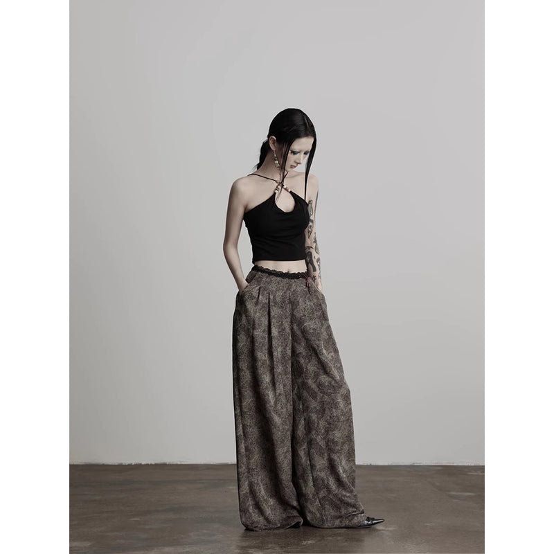 Stone Texture Wide Pants