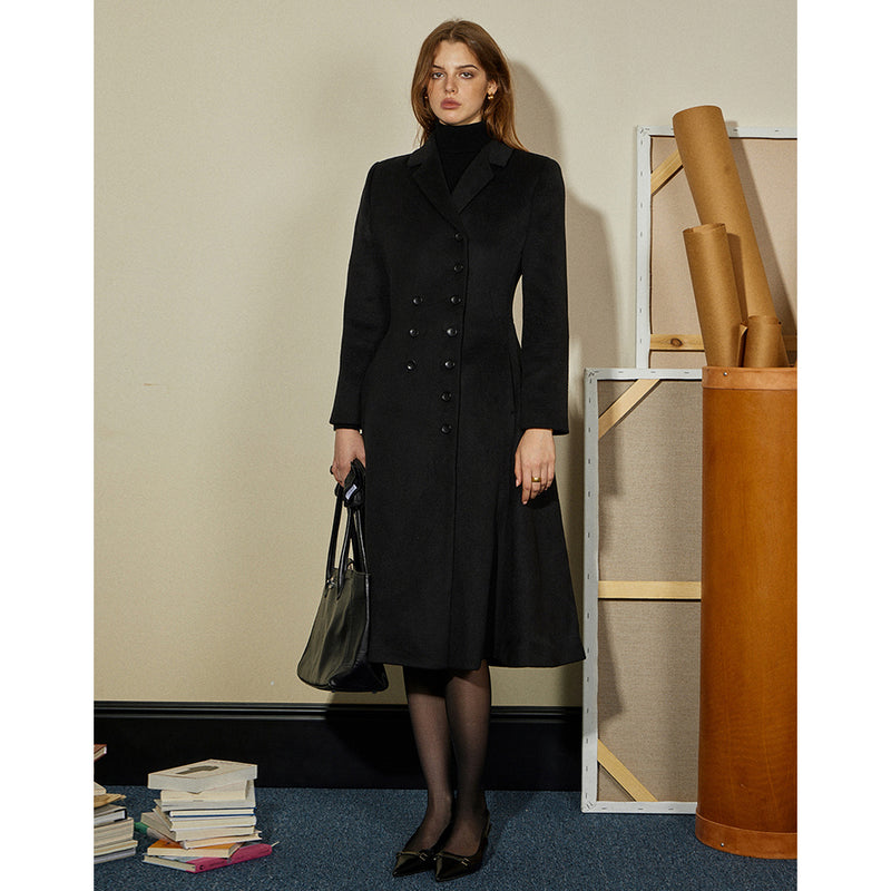 "Waltz" Vintage Inspired Wool Black Coat