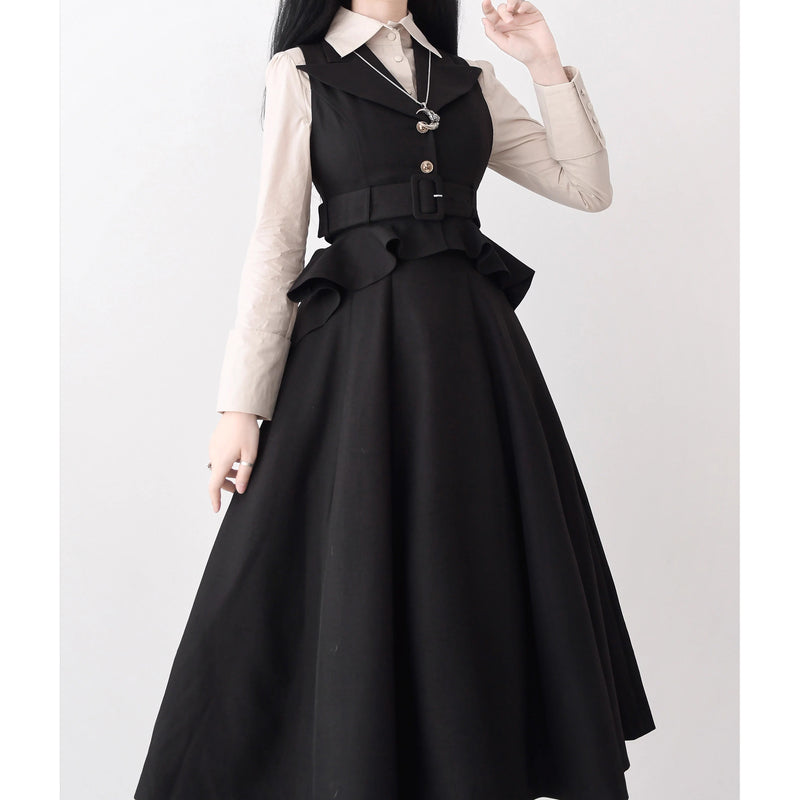 Wizarding World British Tail Vest and Strap Skirt - Black