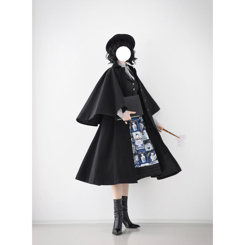 Wizarding World British Cape Long Coat - Black[2025年12月中旬-2026年1月中旬発送予定]