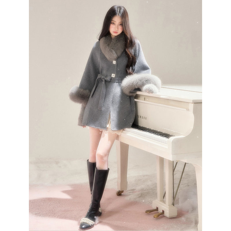 Elegant Girl's Fur Coat