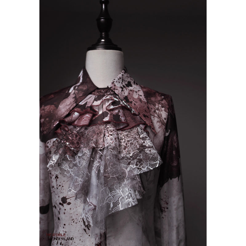 血塗れのお嬢様のヴィクトリアンブラウス - Dark Red[2026年2月下旬-3月下旬発送予定]
