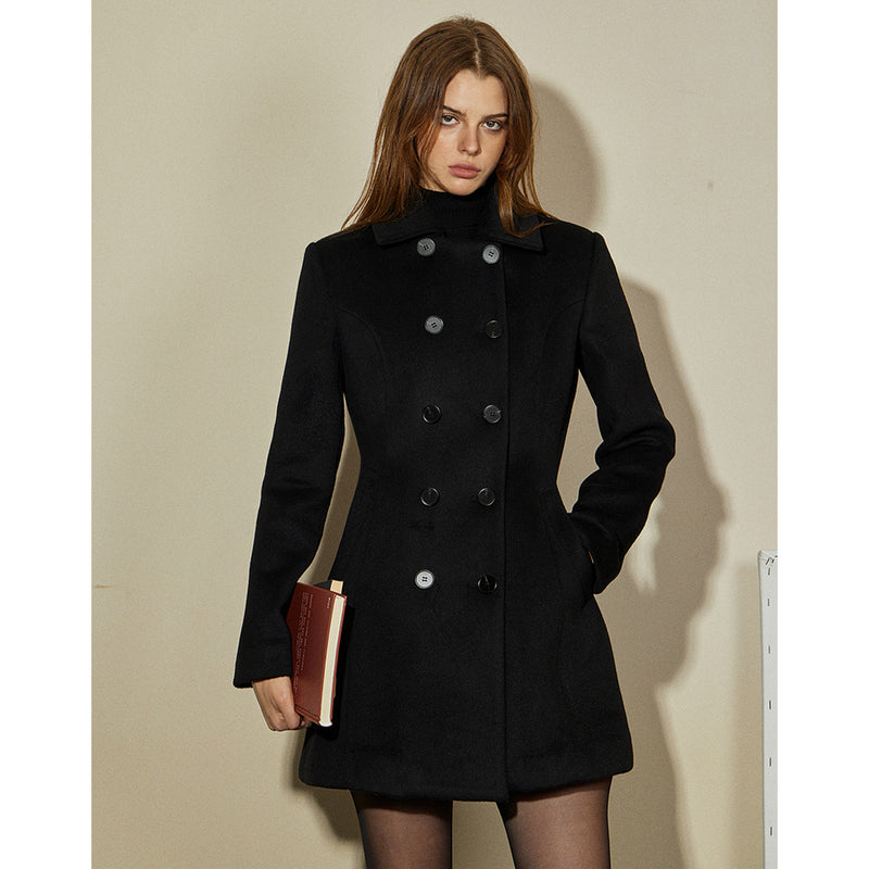 "Rekindle Modern" 90s Retro Wool Black Coat