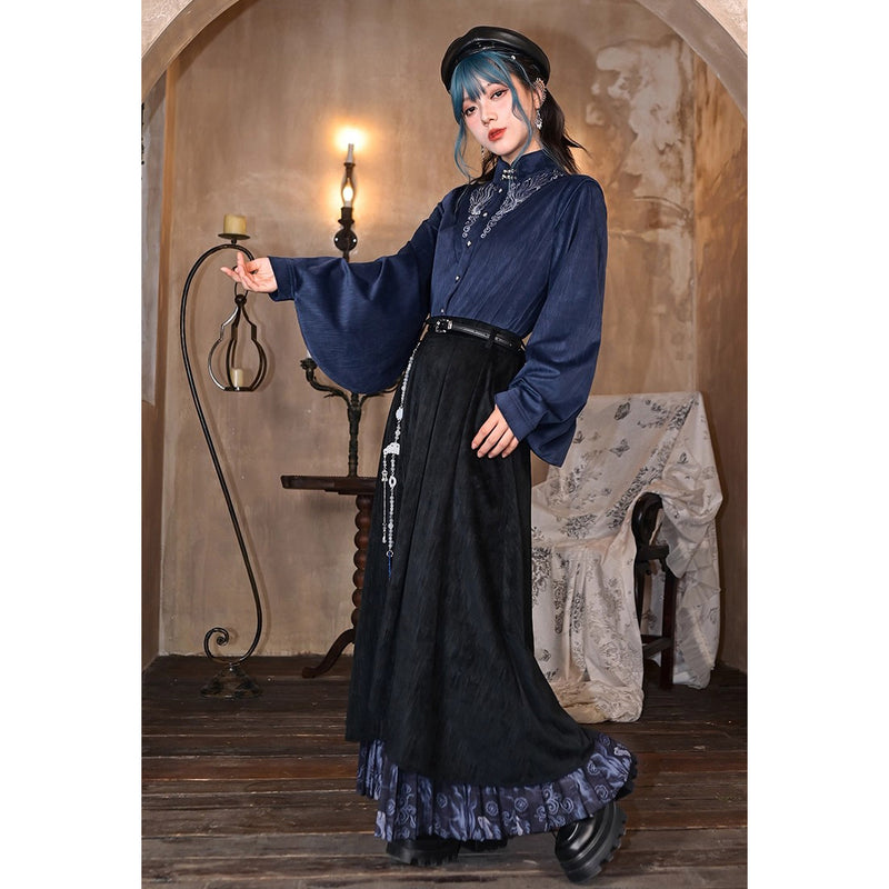 闘魚の刺繍ブラウス