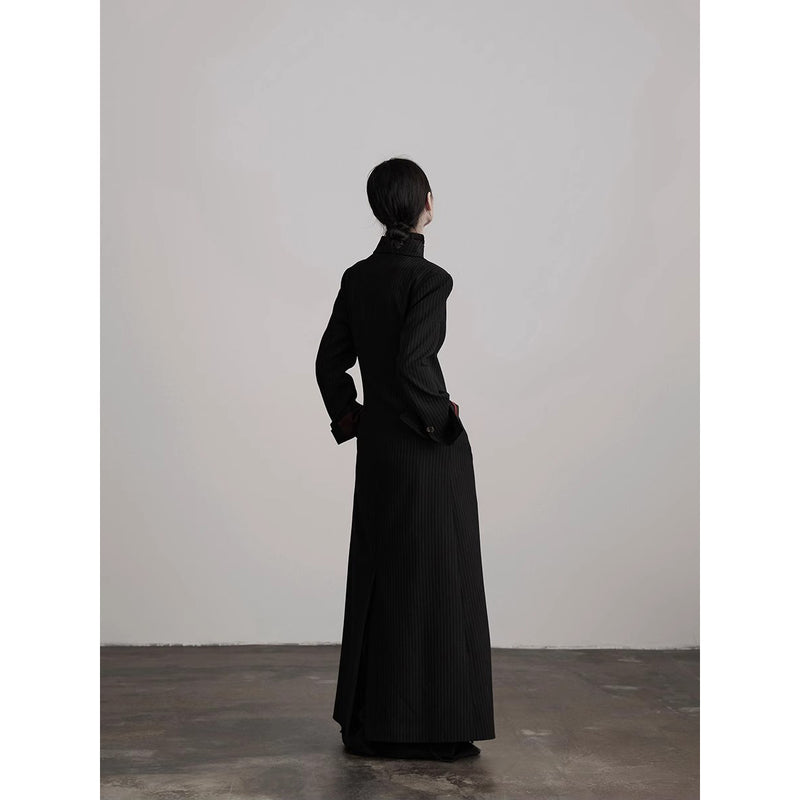 Pinstripe Long Tailored Coat