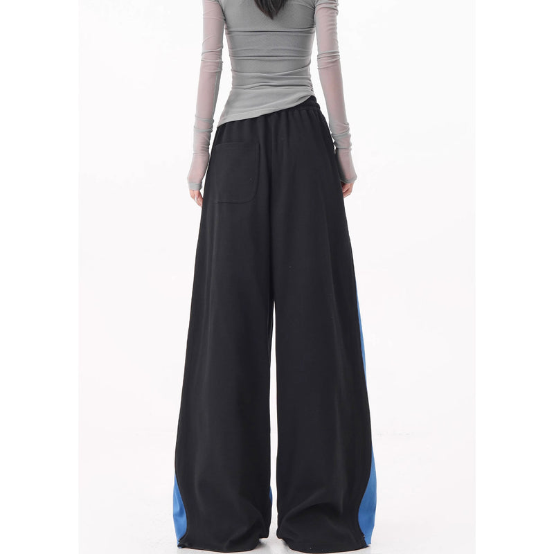 Blue Switching Wide Track Pants