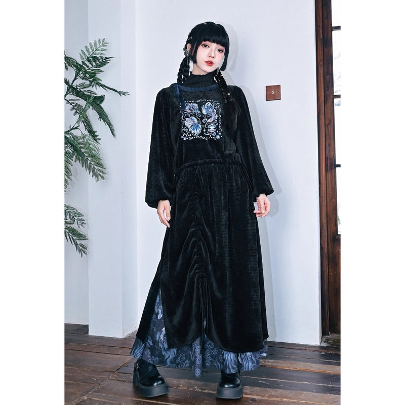 闘魚の挿絵ベルベットスカート