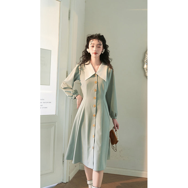 Pale Green French Retro Dress