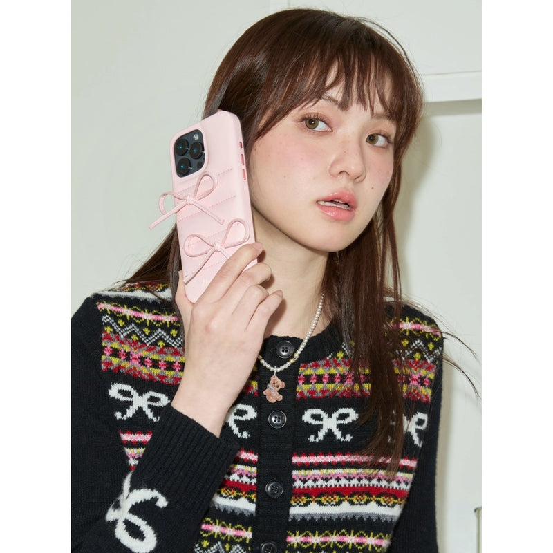 Girly Ribbon iPhone Case - Pink