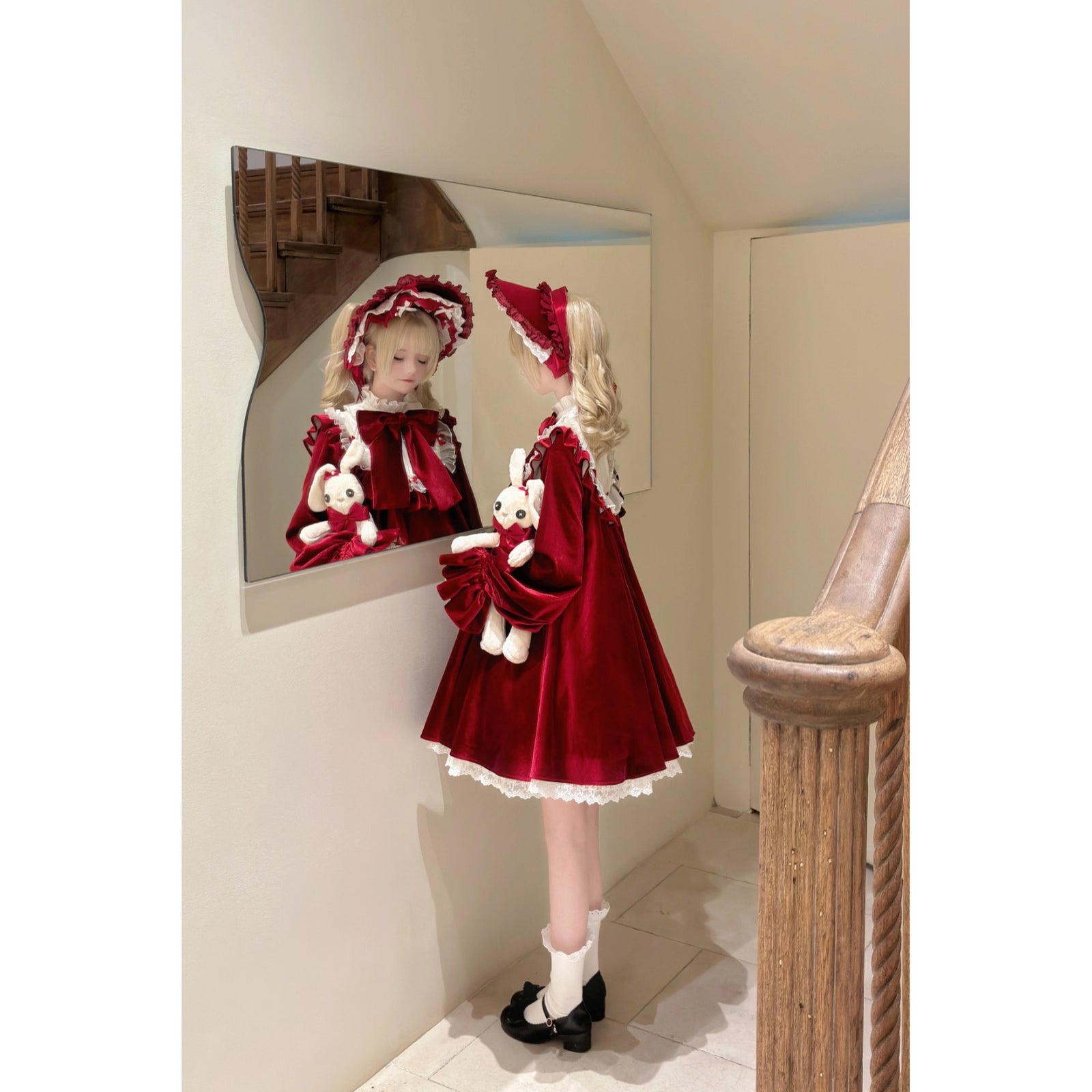 西洋人形のドールワンピース - Red[2026年3月中旬-4月中旬発送予定