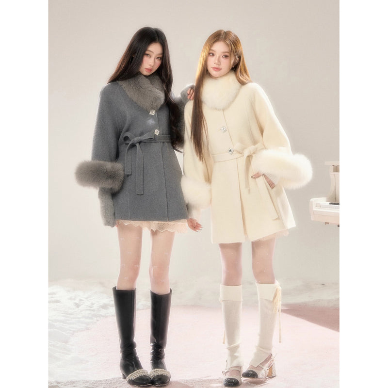 Elegant Girl's Fur Coat