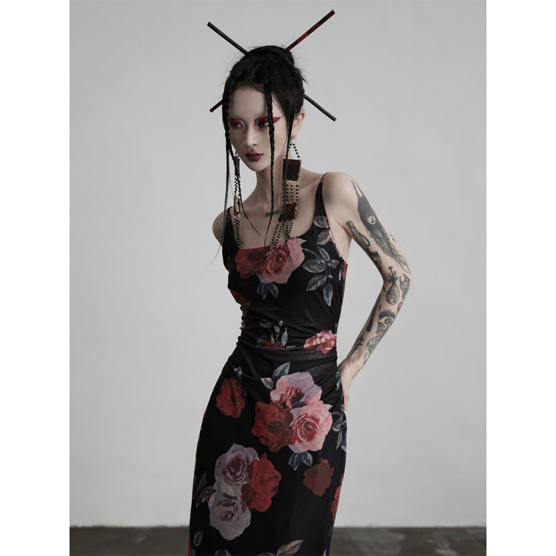 Dark Night Rose Long Dress