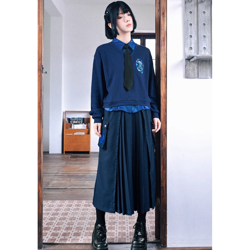 海月の刺繍ワークプリーツスカート