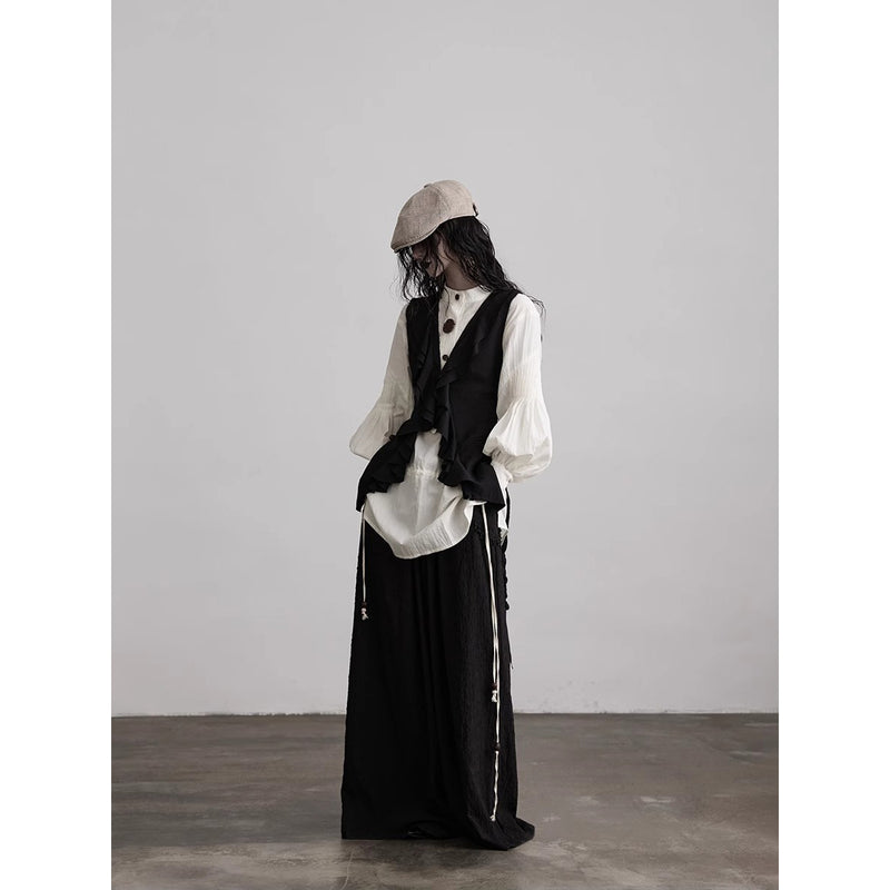 Black Frill Nostalgia Vest