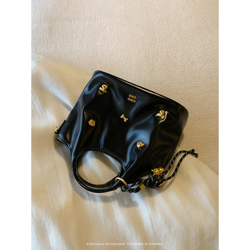 Golden Dog Leather Hand Shoulder Bag