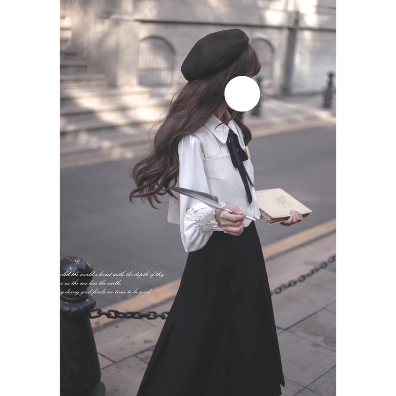 文学令嬢の刺繍スカートとケープとブラウスとベスト