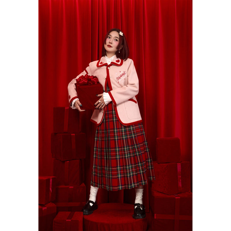 紫陽花と蝶の刺繍ウールジャケット