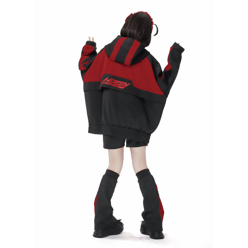 Ground Mine Girl Big Hoodie and Half Pants - Virtual Era