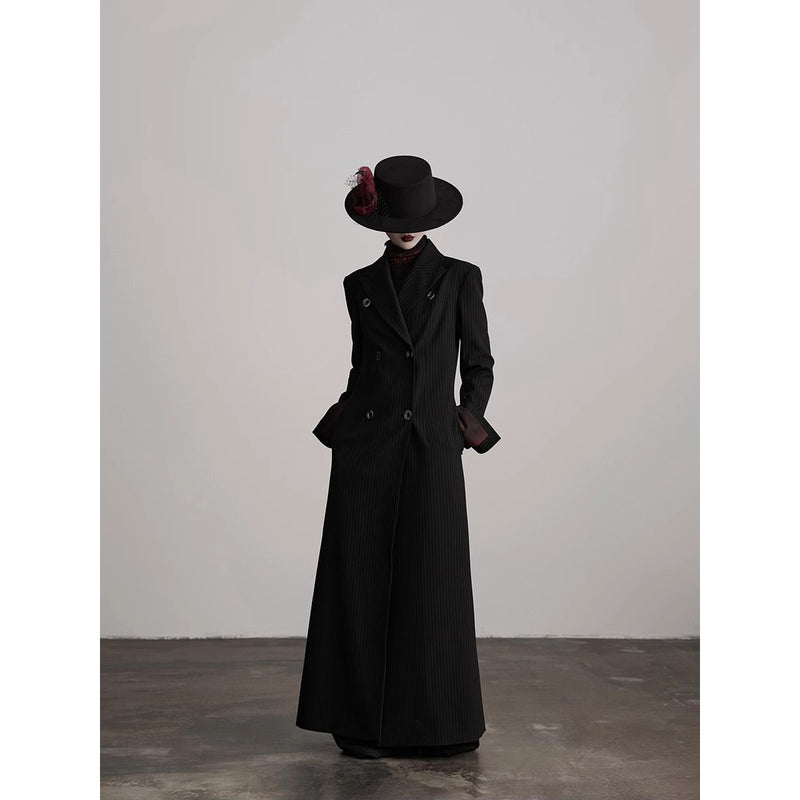 Pinstripe Long Tailored Coat