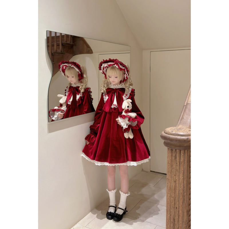 西洋人形のドールワンピース - Red[2026年3月中旬-4月中旬発送予定