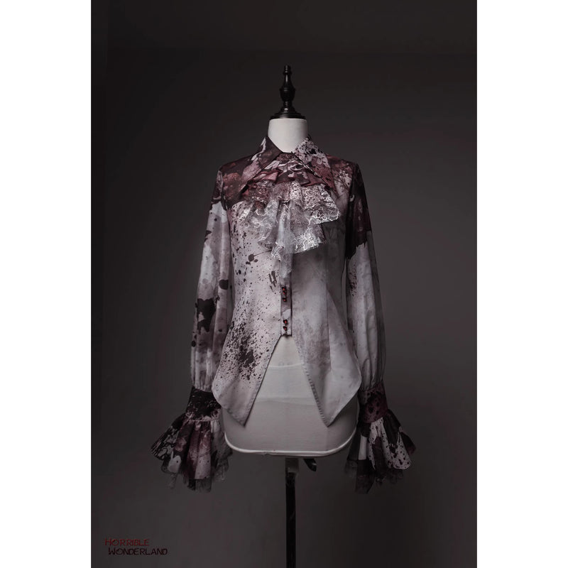 血塗れのお嬢様のヴィクトリアンブラウス - Dark Red[2026年2月下旬-3月下旬発送予定]