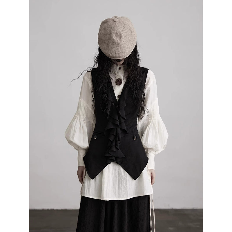 Black Frill Nostalgia Vest