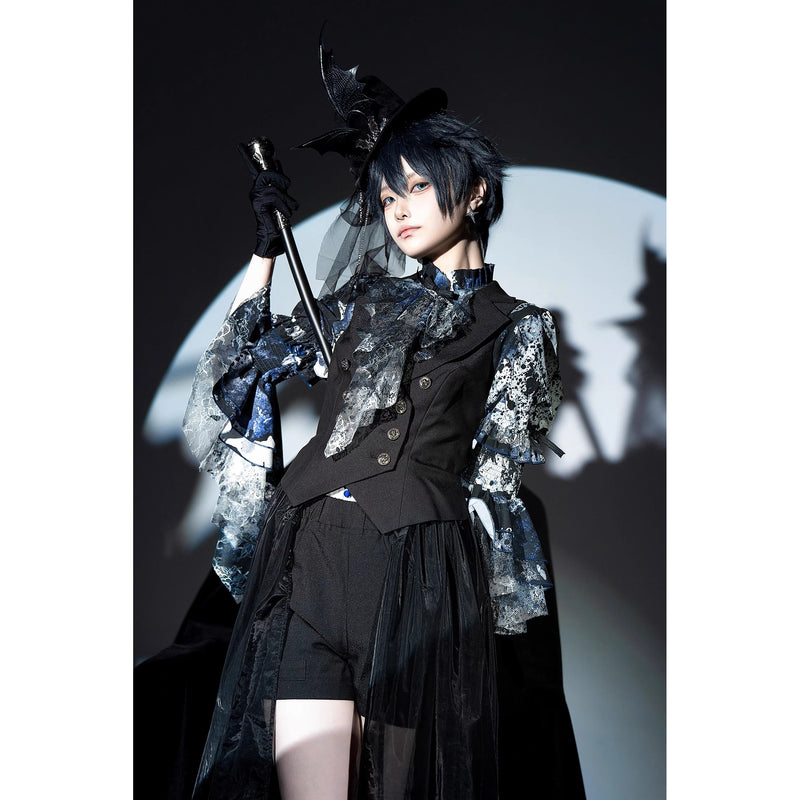 血塗れのお嬢様のキャバリアブラウス - Dark Blue[2026年2月下旬-3月下旬発送予定]