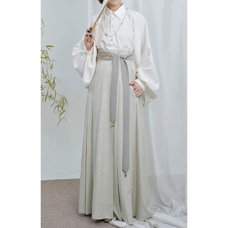 宮廷令嬢の刺繍プリーツスカート