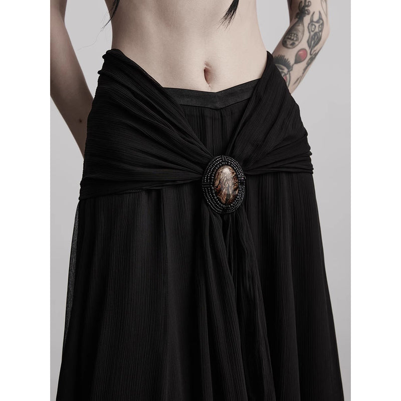 Cameo Brooch Gothic Long Skirt