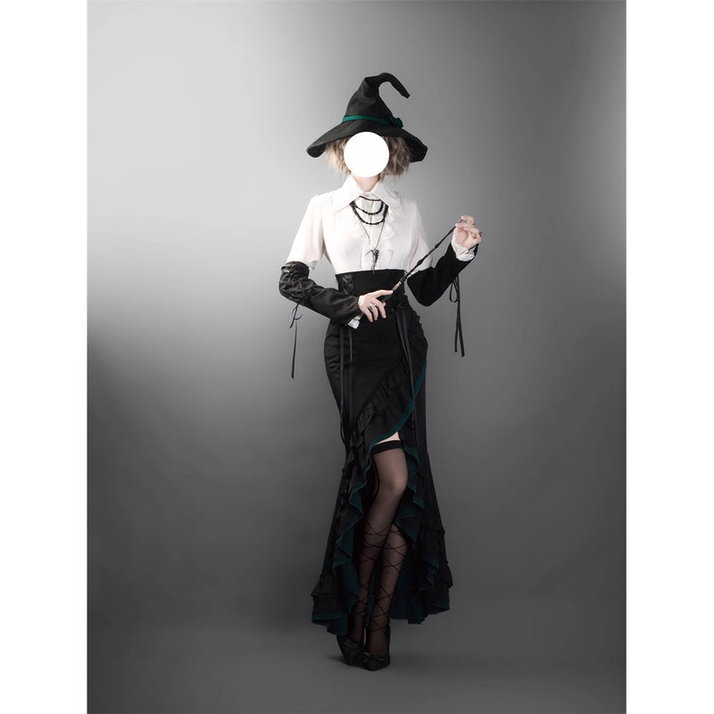 黒緑のお嬢様のフィッシュテールスカート