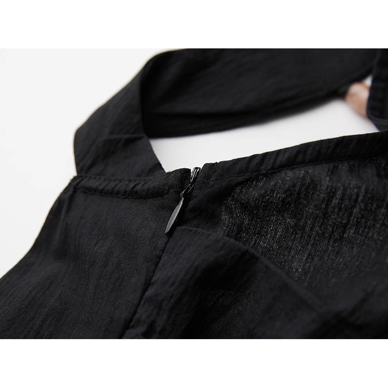 Black Back Open Sleeveless Dress