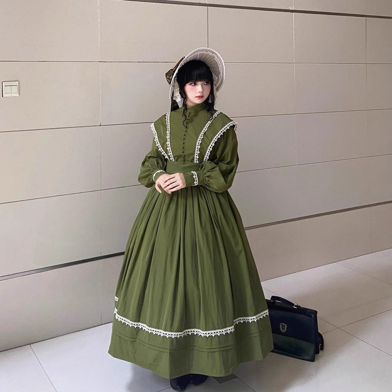 千歳緑のお嬢様のクラシカルワンピース[2025年12月上旬-12月下旬発送予定]