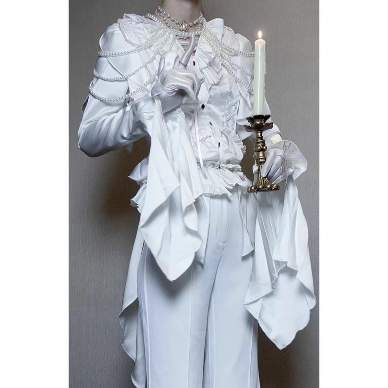 伯爵令嬢のヴィクトリアンテールブラウス - White[2025年10月上旬-10月下旬発送予定]