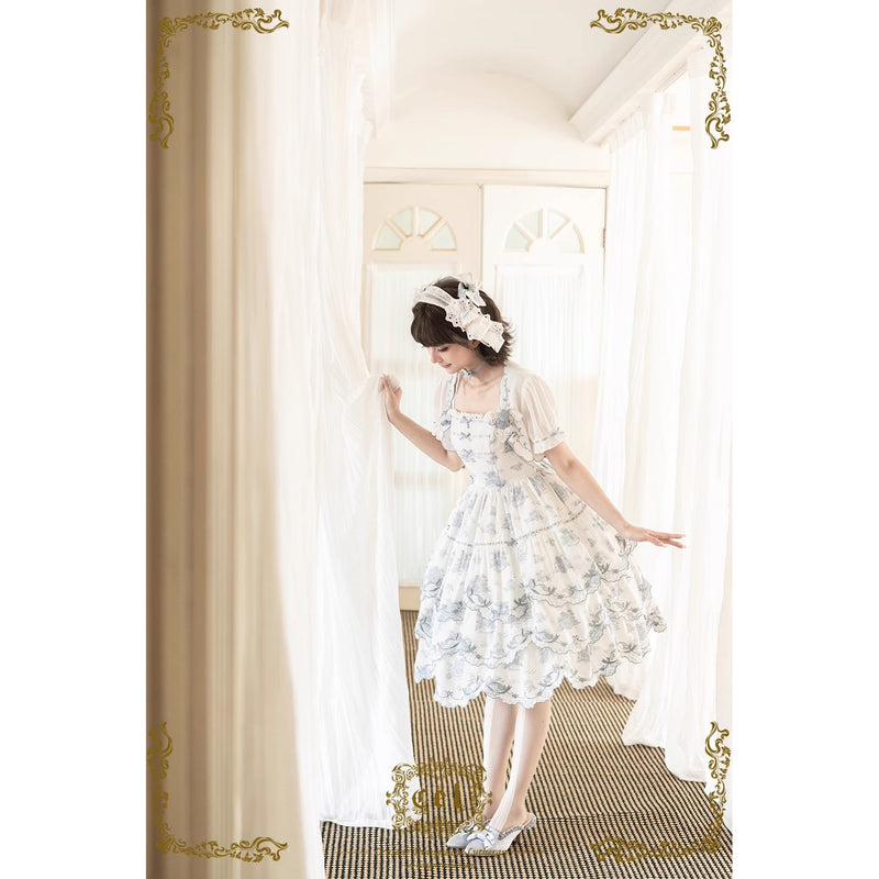 西洋更紗の刺繍ジャンパースカート ver2[2025年9月中旬-11月中旬発送予定]