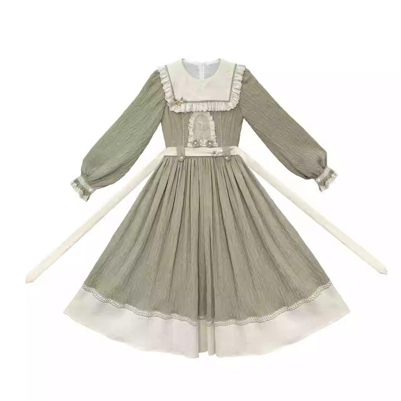 庭園の令嬢の刺繍クラシカルワンピース