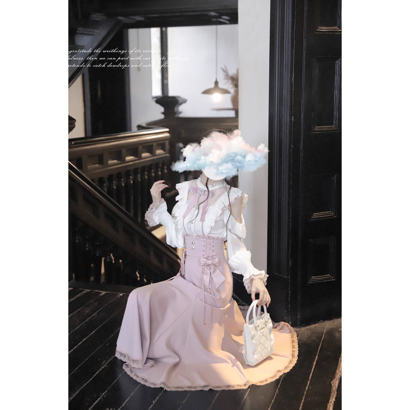 桜色の令嬢のフリルトップスとコルセットスカート – ManusMachina