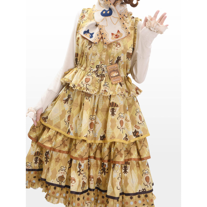 Afternoon Tea Time Cat Frill Vest[2026年1月上旬-1月下旬発送予定]