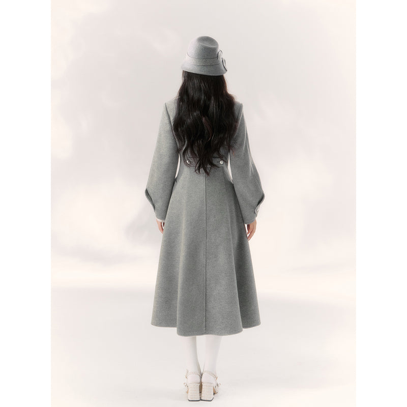 Gray Embroidered Classical Coat