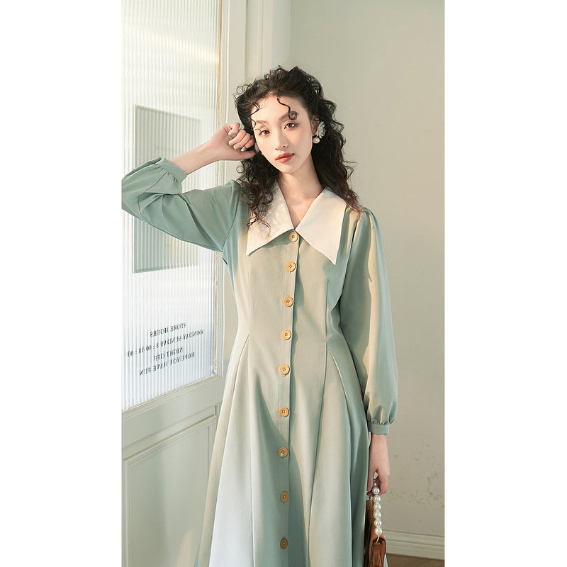 Pale Green French Retro Dress