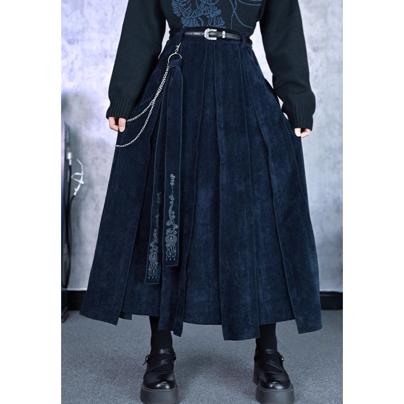 海月の刺繍リボンパネルスカート