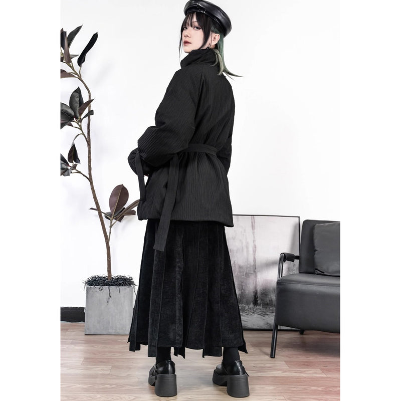 龍と牡丹の刺繍ダウンジャケット