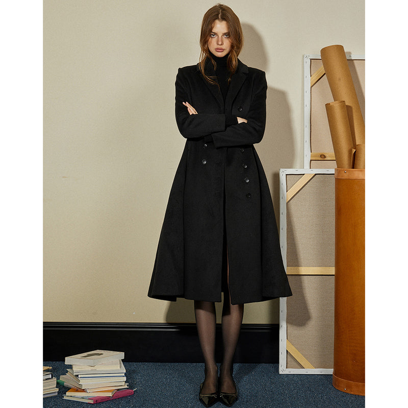 "Waltz" Vintage Inspired Wool Black Coat