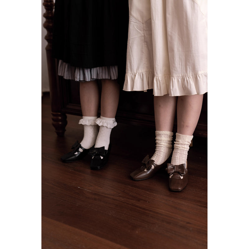 英国少女のリボンクラシカルシューズ - Black[2025年12月下旬-2026年1月下旬発送予定]